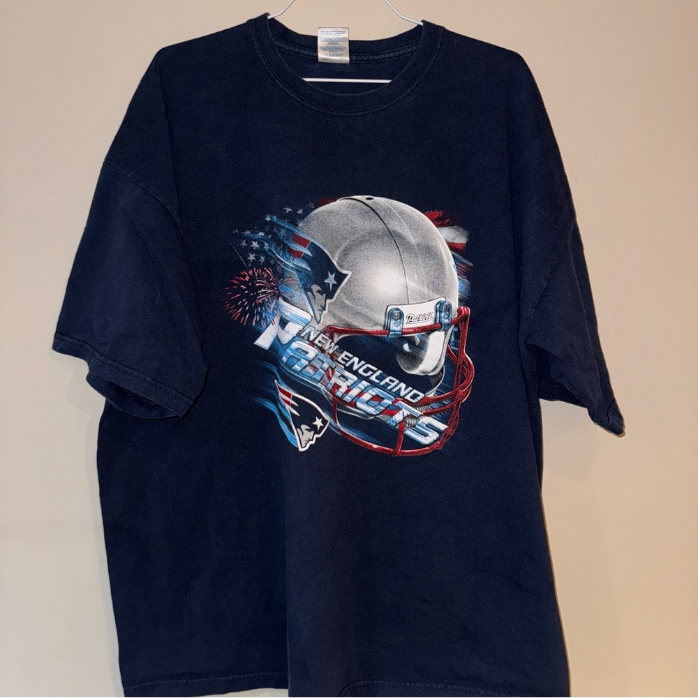 New England Patriots NFL y2k Navy T-Shirt 2XL